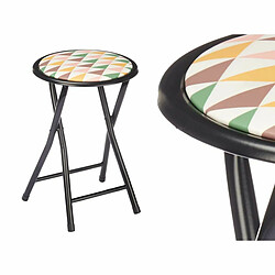 Gift Decor Tabouret Pliant Geometric Noir PVC Métal 30 x 30 x 45 cm (10 Unités)