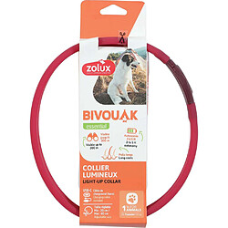 ZOLUX Collier lumineux pour chiens poils longs Bivouak rouge.