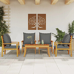 vidaXL Salon de jardin avec coussins 5 pcs Bois d'acacia solide 