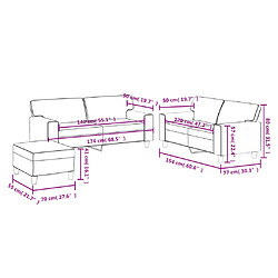 vidaXL Ensemble de canapés 3 pcs gris similicuir pas cher