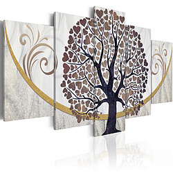 Decoshop26 Tableau toile de décoration murale impression premium en 5 parties sur châssis en bois motif Arbre de promesses 100x50cm 11_0013900