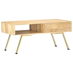 vidaXL Table basse 95x50x42 cm bois de manguier massif