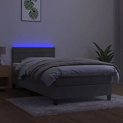 Acheter Maison Chic Lit adulte- Lit + matelas,Sommier à lattes de lit et matelas et LED Gris clair 80x200 cm -GKD11494