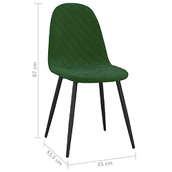 vidaXL Chaises à manger lot de 2 Vert foncé Velours pas cher