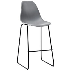 vidaXL Tabourets de bar lot de 2 gris plastique