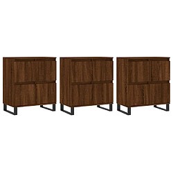 vidaXL Buffets 3 pcs Chêne marron Bois d'ingénierie