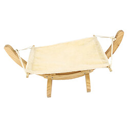 Hamac pour Chat Petit Animaux en Bois Lit Suspendu pour Animaux de Compagnie-Beige