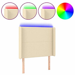 Maison Chic Tête de lit scandinave à LED,meuble de chambre Crème 93x16x118/128 cm Tissu -MN37657