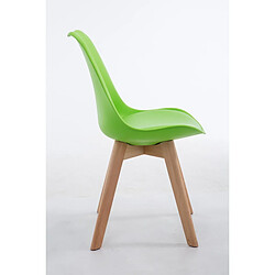 Avis Decoshop26 Chaise de salle à manger x1 design scandinave en PVC et plastique vert et piètement à 4 pieds en bois clair 10_0003267