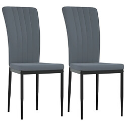 vidaXL Chaises à manger lot de 2 Gris foncé Velours