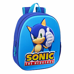 Cartable 3D Sonic Speed Bleu 27 x 33 x 10 cm 