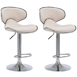 Non Lot de 2 tabourets de bar Las Vegas V2 tissu chrome 