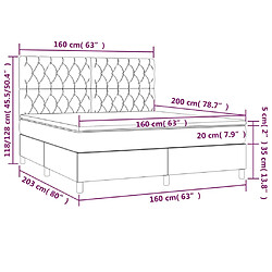 vidaXL Sommier à lattes de lit matelas et LED Marron foncé 160x200 cm pas cher