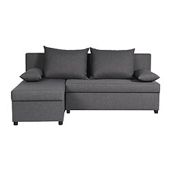 Canapé clic-clac – Tissu Gris – L 192 x P 143 x H 79 cm – JOSS - Fabriqué en Ukraine 