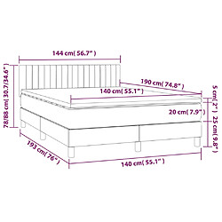 vidaXL Sommier à lattes de lit avec matelas Rose 140x190 cm Velours pas cher