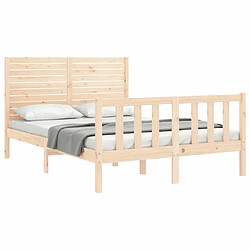 Acheter Maison Chic Cadre/structure de lit avec tête de lit pour adulte - Lit Moderne Chambre 120x200 cm bois massif -MN11940