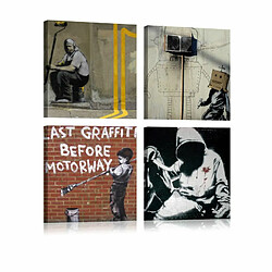 Paris Prix Tableau Imprimé Banksy - Street Art 80 x 80 cm 