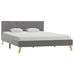 Avis vidaXL Cadre de lit sans matelas gris clair tissu 140x200 cm