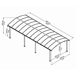 Carport 30.8m² gris anthracite - 704340 - PALRAM