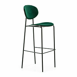 Tabouret Thai Natura Noir Vert Velours Métal ABS 42 x 107 x 51 cm 