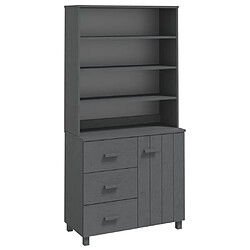 Maison Chic Buffet,Meuble de Rangement,commode pour salon,Cuisine HAMAR Bois massif de pin Gris foncé -MN16421