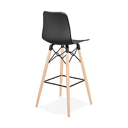 Avis Mes Lot de 2 chaises de bar H76 cm noirs et pieds naturels - YAREN