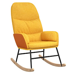 vidaXL Chaise à bascule Jaune moutarde Tissu