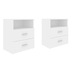 vidaXL Tables de chevet 2 pcs Blanc 50x32x60 cm