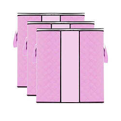 3PCS Organisateurs De Sac De Rangement Pliable Vêtements Stockage Plume Rose Vertical