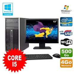 Lot PC Tour HP 8200 Core I5 3.1Ghz 4Go 500Go Graveur WIFI W7 + Ecran 19 - Occasion