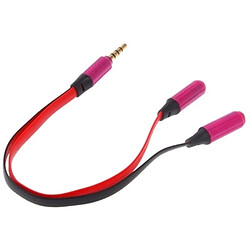 Wewoo Splitter Magenta pour iPhone 5 / 4 et 4S / 3GS / 3G / iPad 4 / mini / mini 2 Retina / / 2 / iTouch Noodle Style 3.5mm Stéréo Audio Casque à 2x Adaptateur,