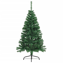 vidaXL Sapin de Noël artificiel moitié avec support vert 150 cm PVC