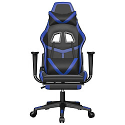 Avis Maison Chic Chaise de jeu, Chaise gaming avec repose-pied, Fauteuil gamer,Chaise de Bureau Noir et bleu Similicuir -GKD87553