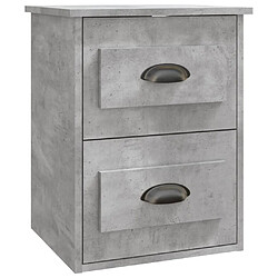 Maison Chic Table de chevet murale - Table de Nuit gris béton 41,5x36x53 cm