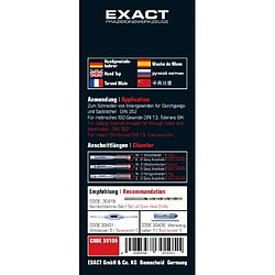 Exact 30105 Lot de tarauds manuels M8 HSS DIN 352 