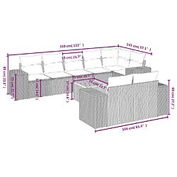 Avis Maison Chic Ensemble Tables et chaises d'extérieur 9 pcs avec coussins,Salon de jardin gris résine tressée -GKD401174