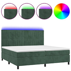 vidaXL Sommier à lattes de lit matelas et LED Vert foncé 200x200 cm