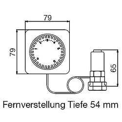 Oventrop Uni FH 1012295 Thermostat réglable à distance avec système capillaire Blanc 2000 mm