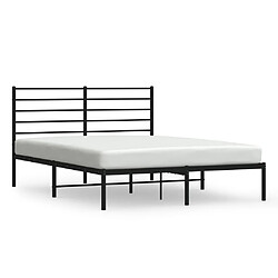 Maison Chic Lit adulte - Cadre de lit métal avec tête de lit,Structure du lit Contemporain pour chambre noir 140x200 cm -MN24932