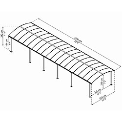 Carport 46.1m² gris anthracite - 704642 - PALRAM