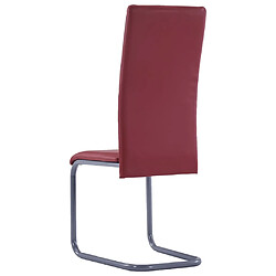 Acheter vidaXL Chaises à manger cantilever lot de 4 rouge similicuir