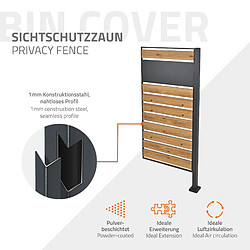 ML-Design Clôture pour Poubelles, en Acier Inoxydable, Aspect Bois/Anthracite, 150x83 cm, Antirouille, Module d'Extension pour Poubelles, Habillage pour Conteneur, Protection Visuelle de Jardin