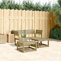 vidaXL Salon de jardin 3 pcs bois de pin imprégné