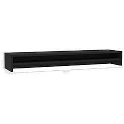 vidaXL Support de moniteur Noir 100x24x13 cm Bois d'ingénierie pas cher