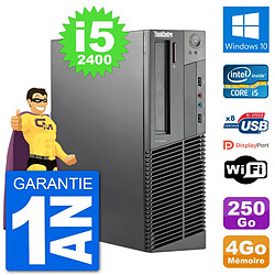 PC Lenovo M92p SFF Intel i5-2400 RAM 4Go Disque Dur 250Go Windows 10 Wifi - Occasion