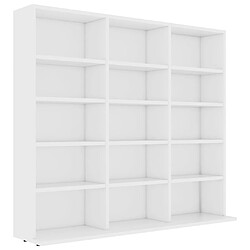 vidaXL Armoire à CD Blanc 102x23x89,5 cm Bois d’ingénierie