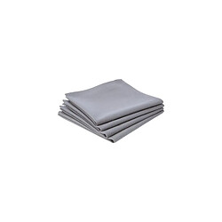 Ac-Deco Lot de 4 serviette de table en coton - L 40 cm x l 40 cm - Gris