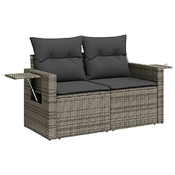 Acheter vidaXL Salon de jardin avec coussins 10 pcs gris résine tressée