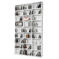 Mpc Etagère bibliothèque range cd blanc 102 x 180 x 15 cm (lxhxp) 