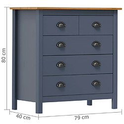 Avis vidaXL Buffet Hill Gris 79x40x80 cm Bois de pin solide